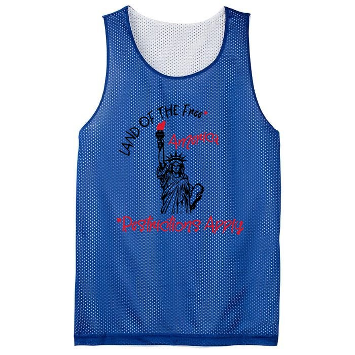 America Land Of The Free Restrictions Apply Cool Gift Mesh Reversible Basketball Jersey Tank