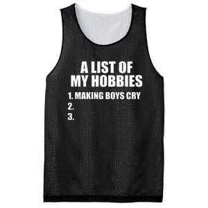 A List Of My Hobbies Making Cry Mesh Reversible Basketball Jersey Tank