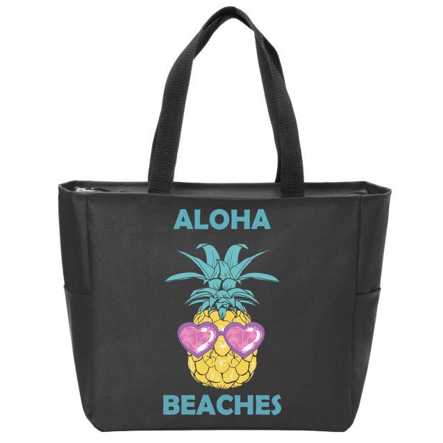 Aloha Beaches Cool Summer Shades Zip Tote Bag