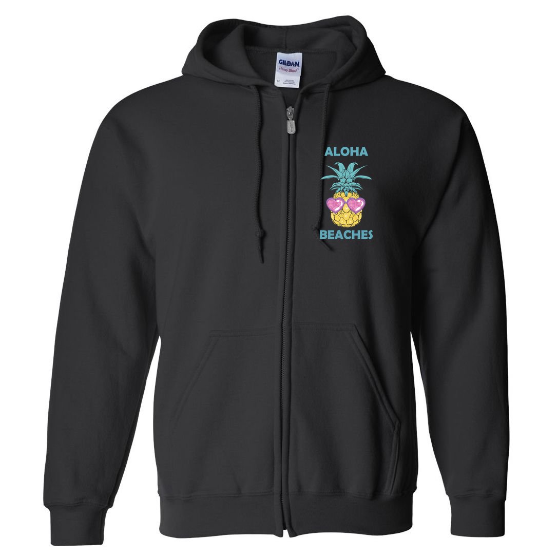 Aloha Beaches Cool Summer Shades Full Zip Hoodie