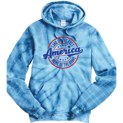 AMERICA LAND OF THE FREE HOME OF THE BRAVE Tie Dye Hoodie