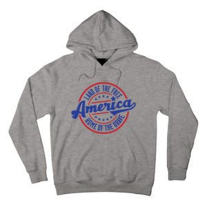 AMERICA LAND OF THE FREE HOME OF THE BRAVE Tall Hoodie