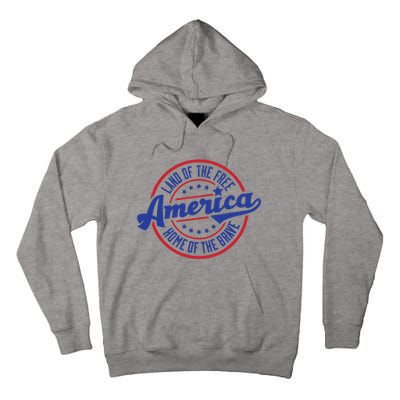 AMERICA LAND OF THE FREE HOME OF THE BRAVE Tall Hoodie