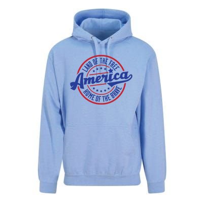 AMERICA LAND OF THE FREE HOME OF THE BRAVE Unisex Surf Hoodie