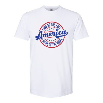 AMERICA LAND OF THE FREE HOME OF THE BRAVE Softstyle CVC T-Shirt