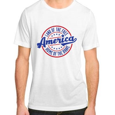 AMERICA LAND OF THE FREE HOME OF THE BRAVE Adult ChromaSoft Performance T-Shirt