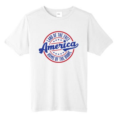 AMERICA LAND OF THE FREE HOME OF THE BRAVE Tall Fusion ChromaSoft Performance T-Shirt