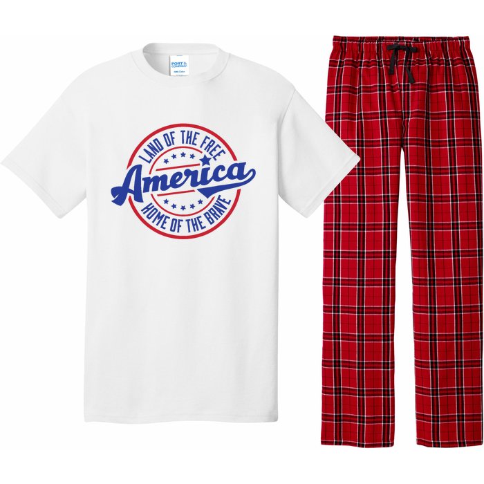 AMERICA LAND OF THE FREE HOME OF THE BRAVE Pajama Set