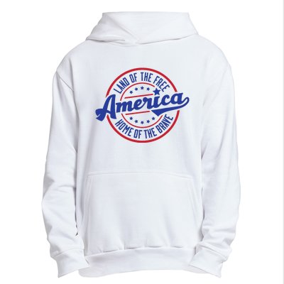 AMERICA LAND OF THE FREE HOME OF THE BRAVE Urban Pullover Hoodie