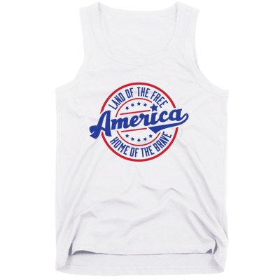 AMERICA LAND OF THE FREE HOME OF THE BRAVE Tank Top