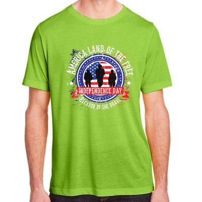 America Land Of The Free Because Of The Brave Novelty Gift Adult ChromaSoft Performance T-Shirt