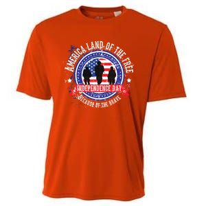 America Land Of The Free Because Of The Brave Novelty Gift Cooling Performance Crew T-Shirt