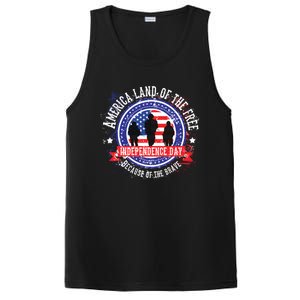 America Land Of The Free Because Of The Brave Novelty Gift PosiCharge Competitor Tank