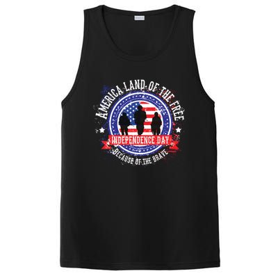 America Land Of The Free Because Of The Brave Novelty Gift PosiCharge Competitor Tank