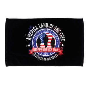 America Land Of The Free Because Of The Brave Novelty Gift Microfiber Hand Towel