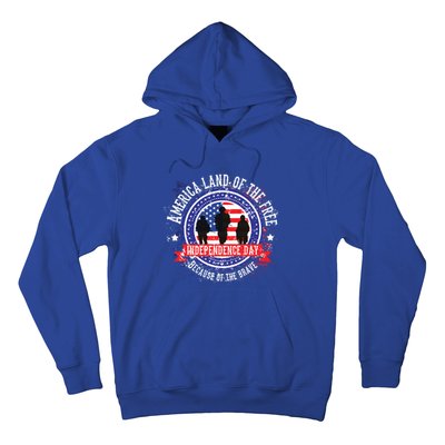 America Land Of The Free Because Of The Brave Novelty Gift Hoodie