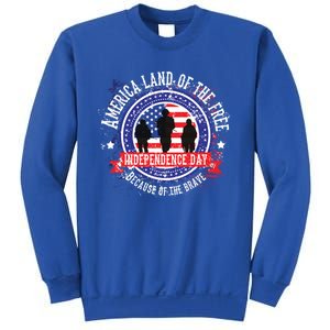 America Land Of The Free Because Of The Brave Novelty Gift Sweatshirt