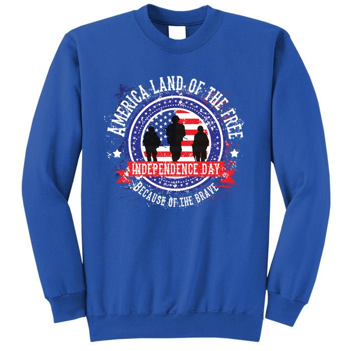 America Land Of The Free Because Of The Brave Novelty Gift Sweatshirt