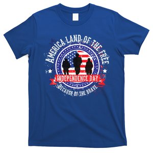 America Land Of The Free Because Of The Brave Novelty Gift T-Shirt