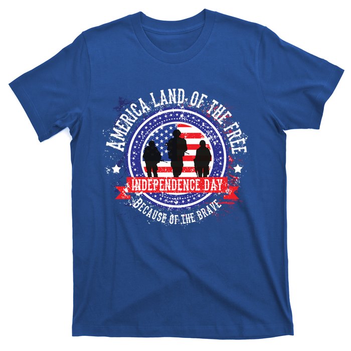 America Land Of The Free Because Of The Brave Novelty Gift T-Shirt