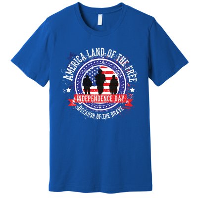 America Land Of The Free Because Of The Brave Novelty Gift Premium T-Shirt