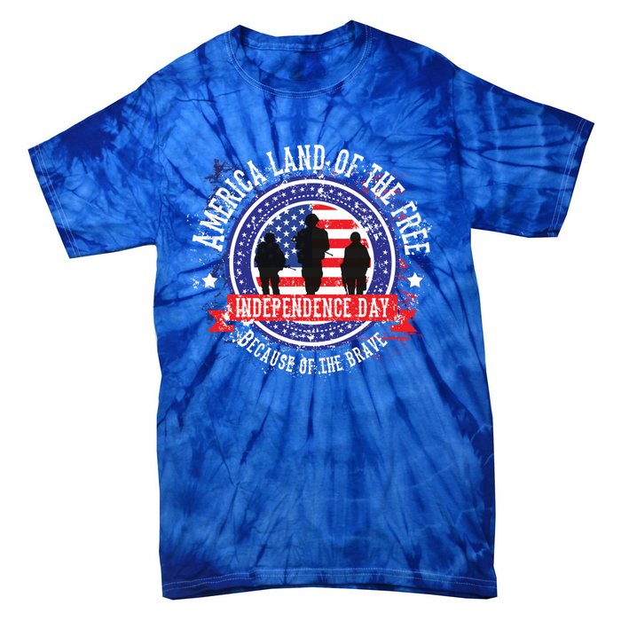 America Land Of The Free Because Of The Brave Novelty Gift Tie-Dye T-Shirt