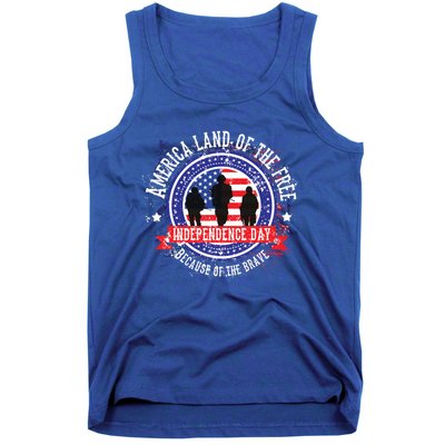 America Land Of The Free Because Of The Brave Novelty Gift Tank Top