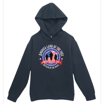 America Land Of The Free Because Of The Brave Novelty Gift Urban Pullover Hoodie