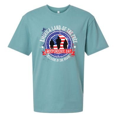 America Land Of The Free Because Of The Brave Novelty Gift Sueded Cloud Jersey T-Shirt