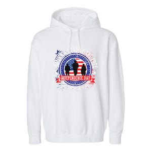 America Land Of The Free Because Of The Brave Novelty Gift Garment-Dyed Fleece Hoodie