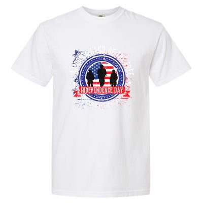 America Land Of The Free Because Of The Brave Novelty Gift Garment-Dyed Heavyweight T-Shirt