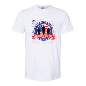 America Land Of The Free Because Of The Brave Novelty Gift Softstyle CVC T-Shirt