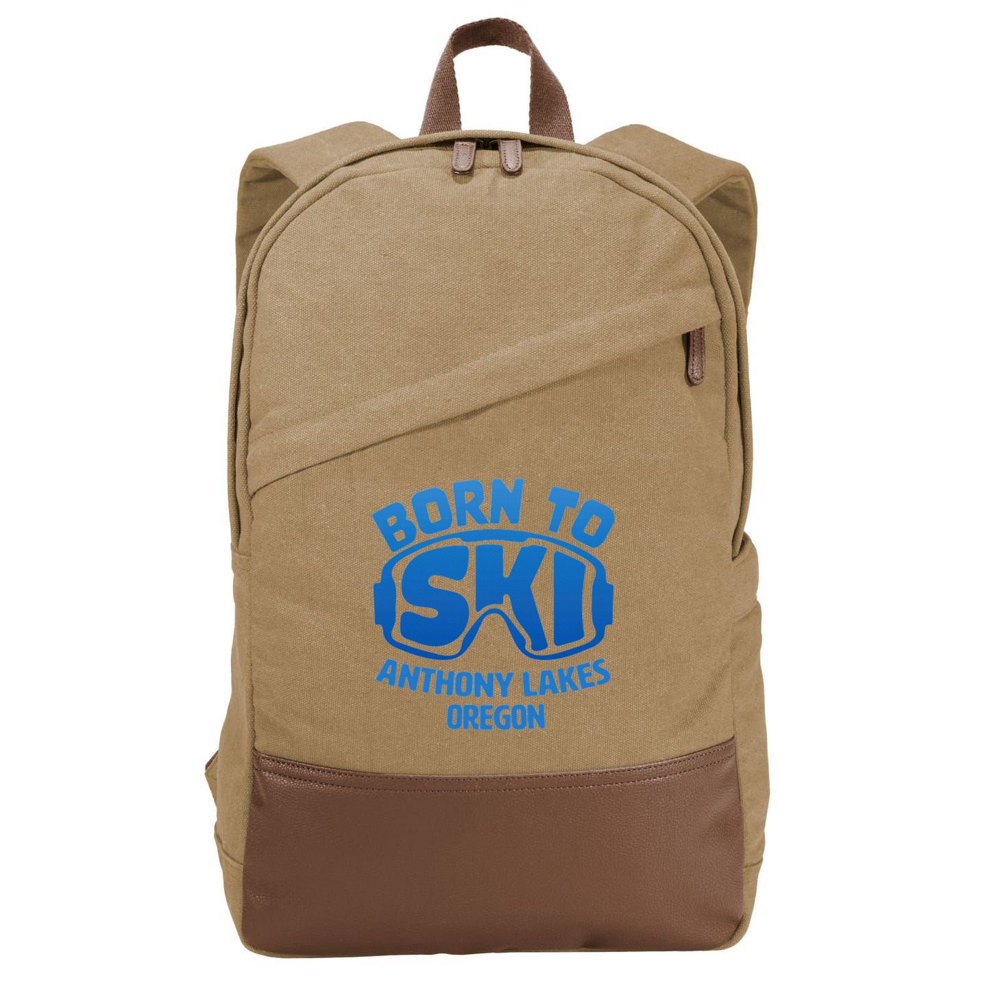 Anthony Lakes Oregon Nc Born To Ski Souvenir Cotton Canvas Backpack