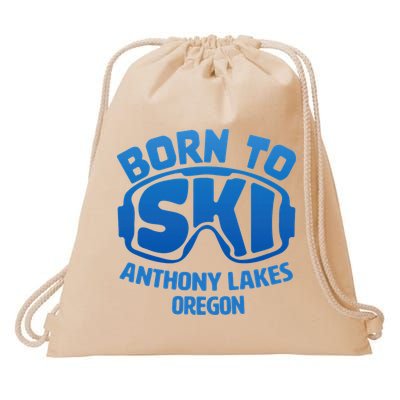 Anthony Lakes Oregon Nc Born To Ski Souvenir Drawstring Bag