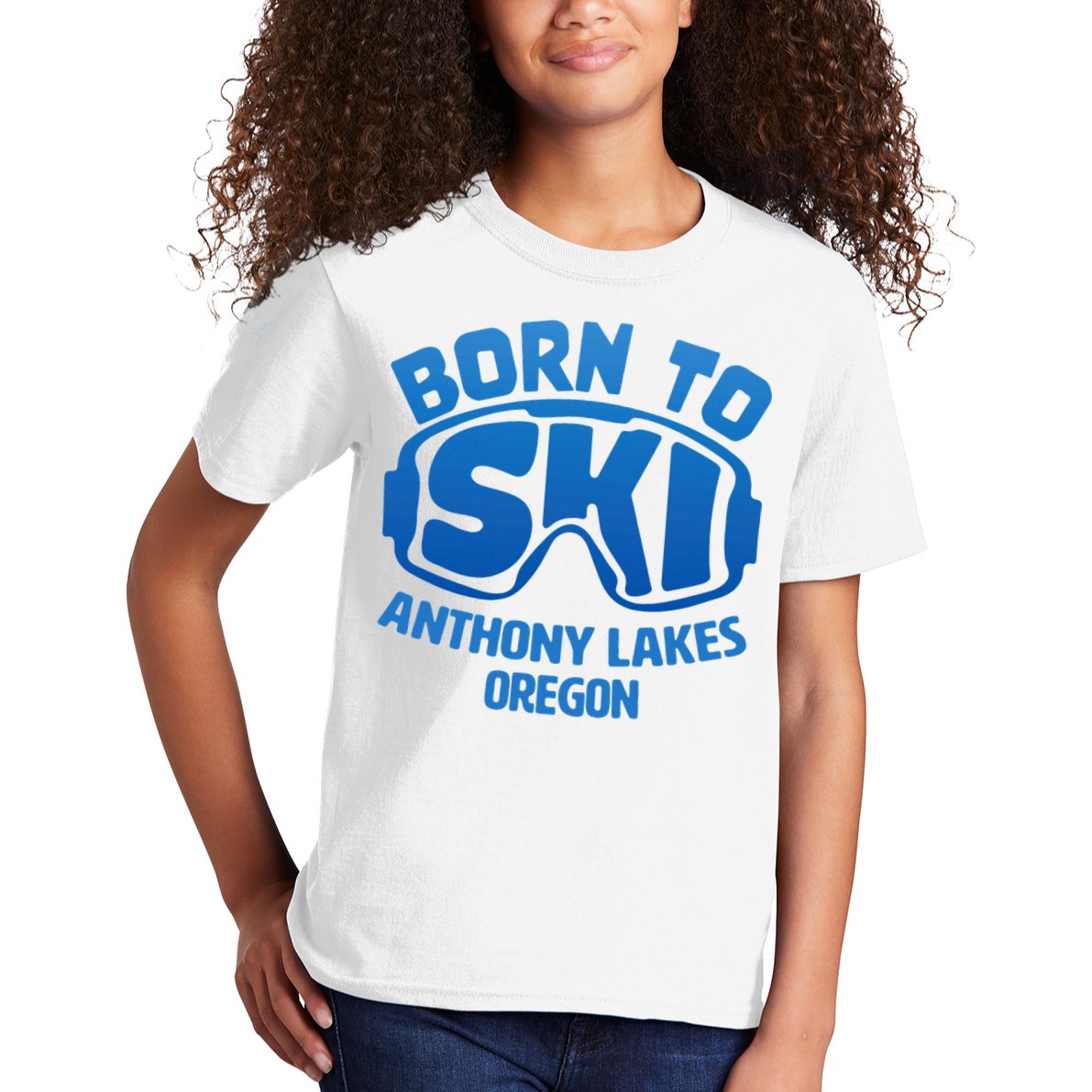 Anthony Lakes Oregon Nc Born To Ski Souvenir Kids T-Shirt