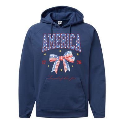 America Land Of The Free Bow Performance Fleece Hoodie