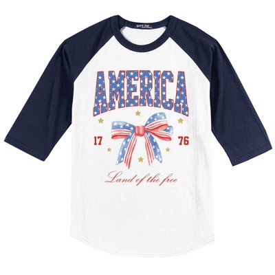 America Land Of The Free Bow Baseball Sleeve Shirt