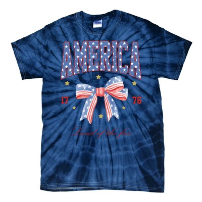 America Land Of The Free Bow Tie-Dye T-Shirt