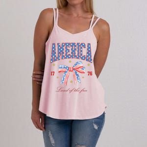 America Land Of The Free Bow Women's Strappy Tank