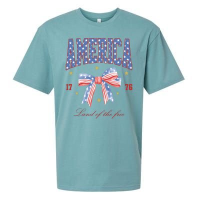 America Land Of The Free Bow Sueded Cloud Jersey T-Shirt