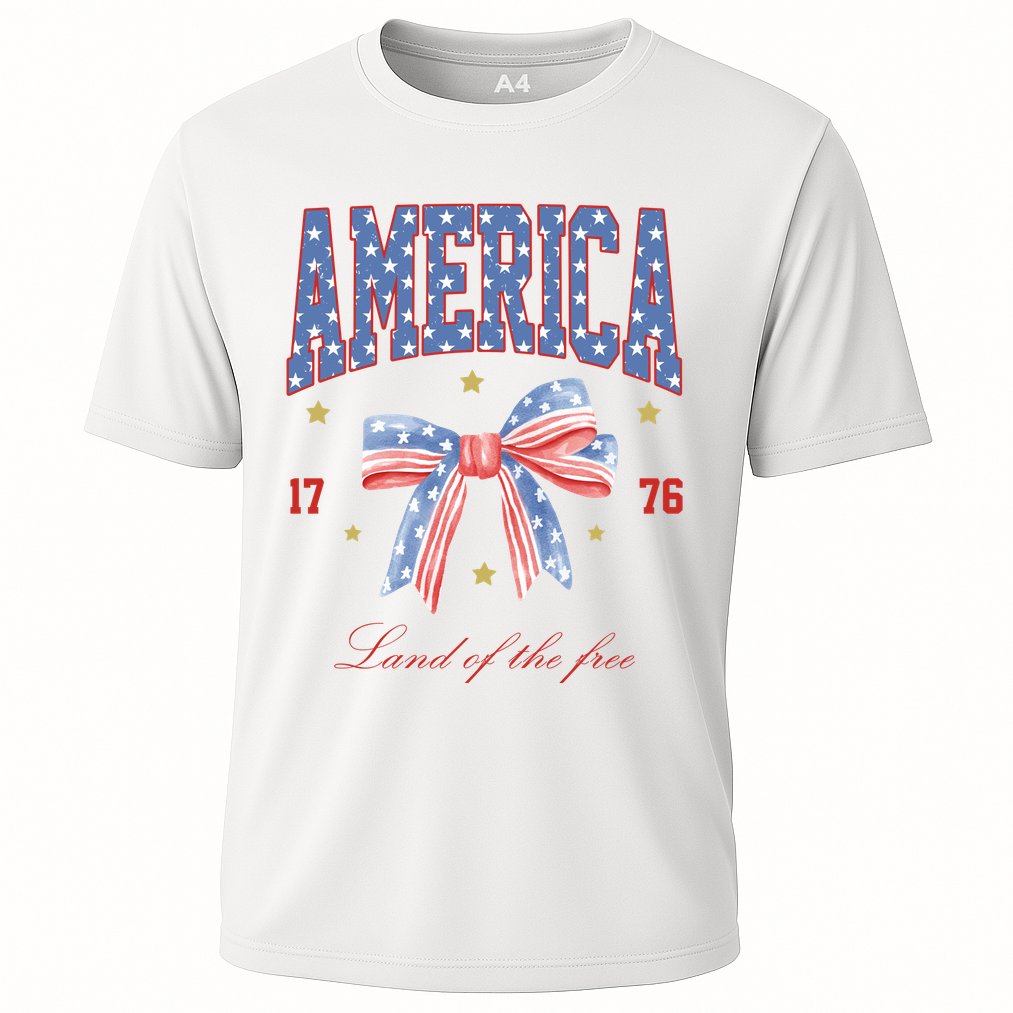 America Land Of The Free Bow Cooling Performance Crew T-Shirt
