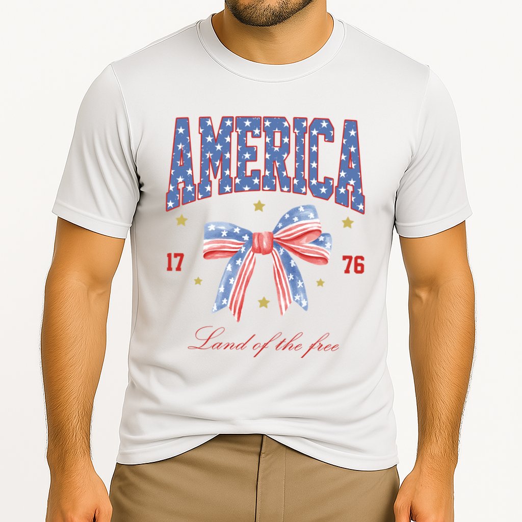 America Land Of The Free Bow Cooling Performance Crew T-Shirt