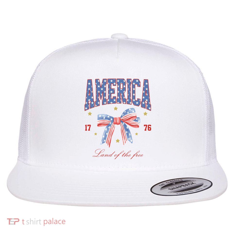 America Land Of The Free Bow Flat Bill Trucker Hat