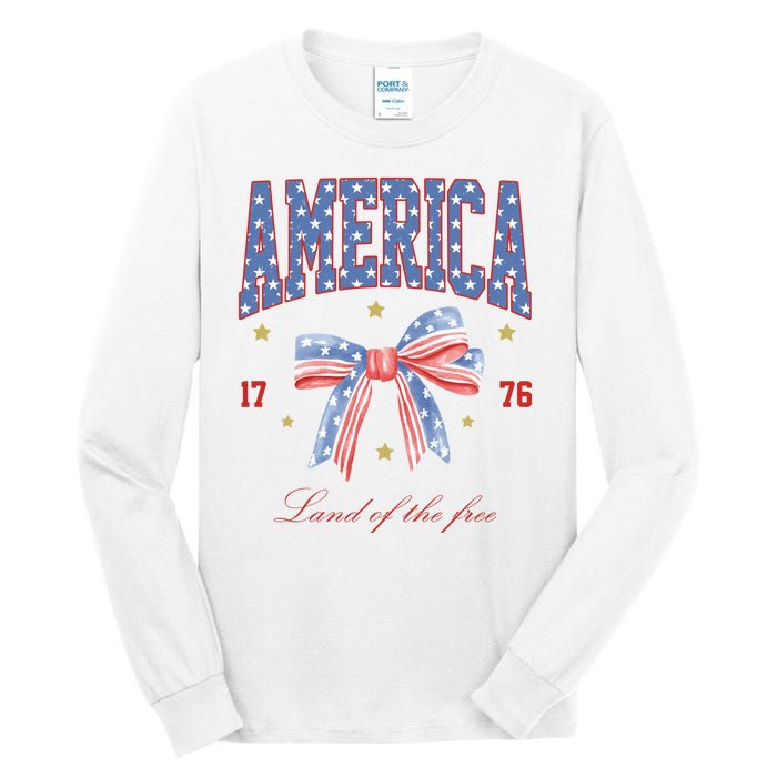 America Land Of The Free Bow Tall Long Sleeve T-Shirt