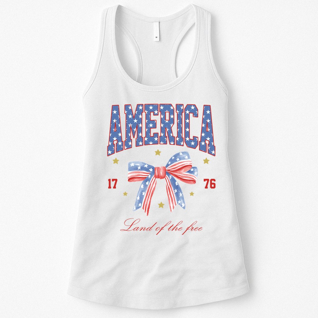 America Land Of The Free Bow Womens Tank Top