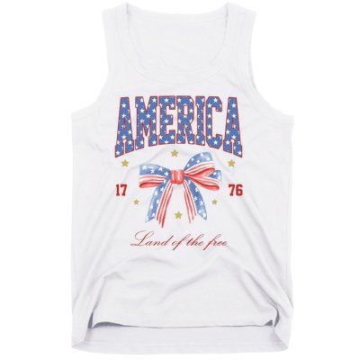 America Land Of The Free Bow Tank Top