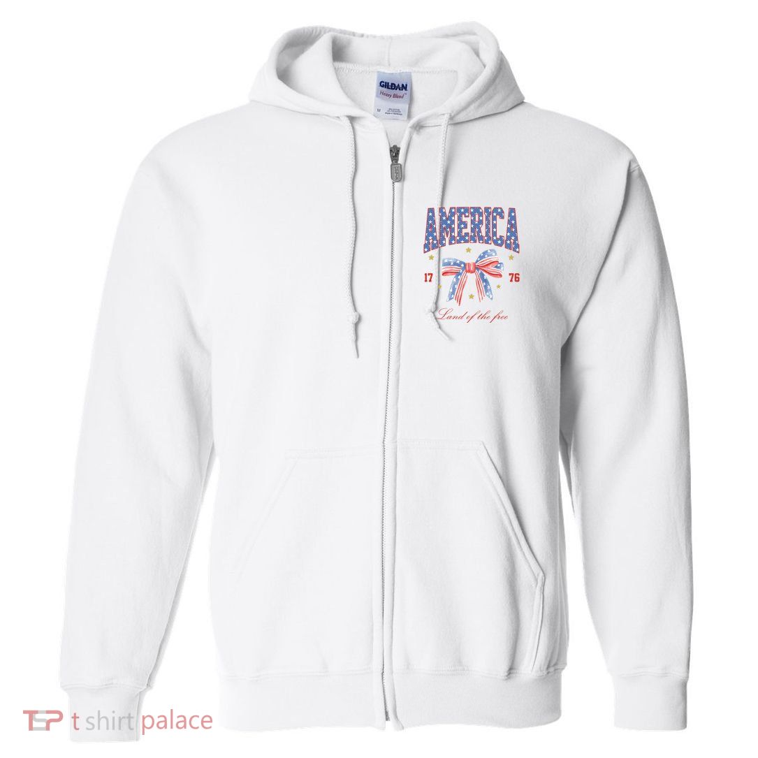 America Land Of The Free Bow Full Zip Hoodie