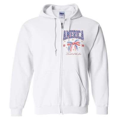 America Land Of The Free Bow Full Zip Hoodie