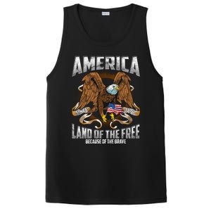 America! Land Of The Free Because Of The Brave! Patriotic Gift PosiCharge Competitor Tank