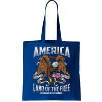 America! Land Of The Free Because Of The Brave! Patriotic Gift Tote Bag